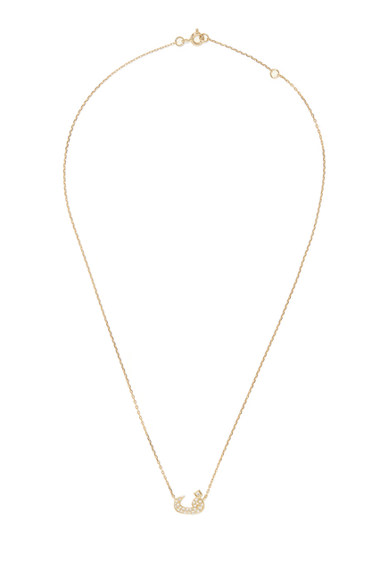 18K YG Oula Diamond XS Letter Chain Pendant - F:Yellow Gold:One Size